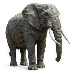 African elephant isolated on white background 


