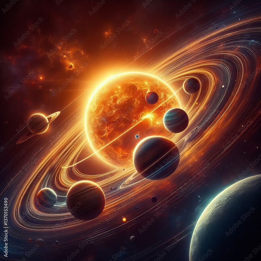 Canvas Prints rotation planets orbiting the sun in