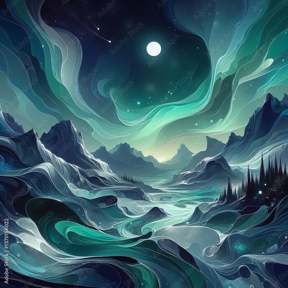Canvas Prints silver the aurora shines with a