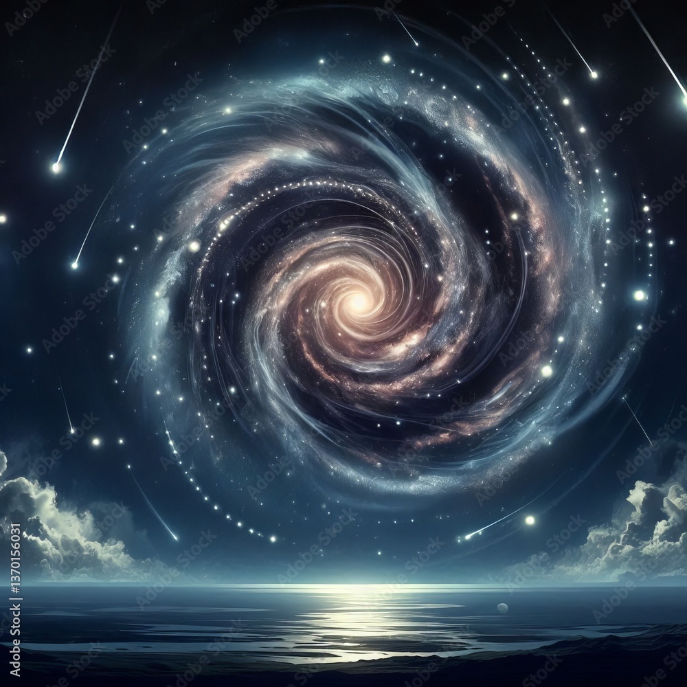 Canvas Prints skies a slowly rotating galaxy with