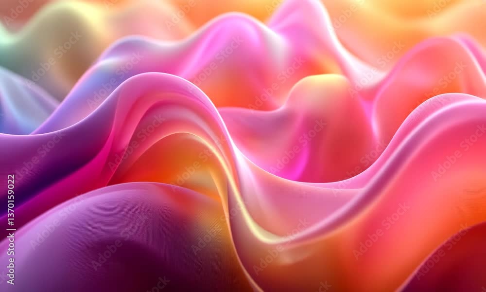 Poster mesmerizing gradient waves abstract background with a vibrant blend of colors