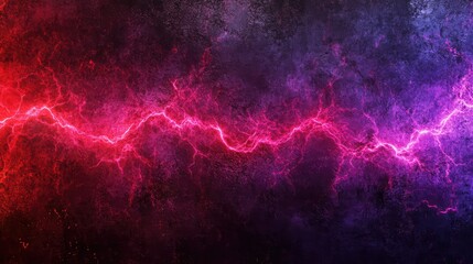 Fototapeta premium Abstract lightning strike on dark background in vibrant purple pink colors, creating an energetic and dynamic visual with an intense electric atmosphere and dramatic effects.