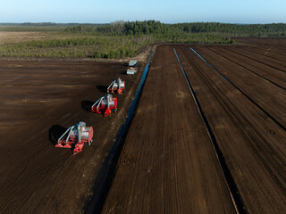 peat bog and drainage equipment in the bog