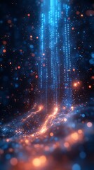 Fototapeta premium Mesmerizing Abstract Scene with Glowing Particles