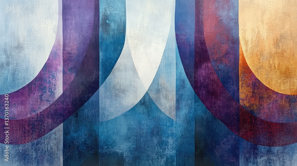 Poster abstract geometric art with smooth lines and color gradients creating a modern atmosphere for home o