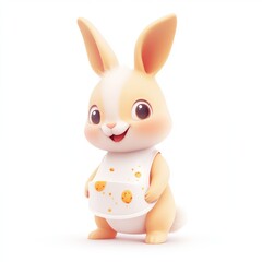 Cute cartoon bunny wearing an apron