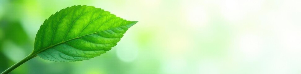 Obraz premium Green leaf with soft texture on white background, nature, plants