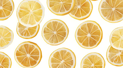Juicy Lemon Slices Falling, Vibrant Citrus