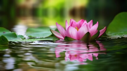 Radiant Zen Lotus Blooming in the Embrace of Water