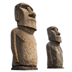 Ancient Stone Moai Statues from Easter Island Rapa Nui Chile South Pacific Ocean