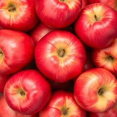 Fresh ripe red apples as background, top view