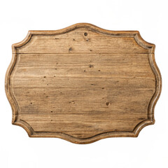 Blank Rustic Wooden Signboard with Decorative Edges Perfect for Your Message