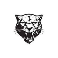 Panther Face Vector Animal Illustration Silhouette