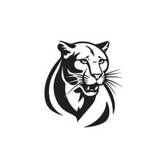 Obraz premium Panther Face Head Vector Animal Illustration Silhouette
