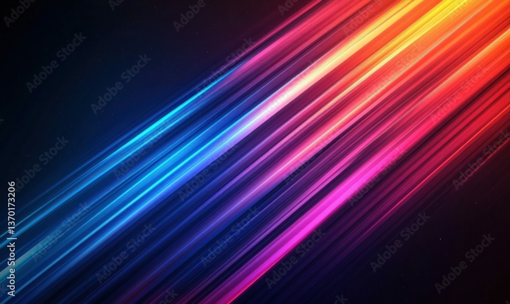 Poster dynamic colorful light streaks create a vibrant and modern abstract background with depth.