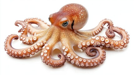 Obraz premium Colorful Octopus with Detailed Texture on White Background