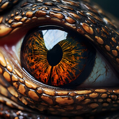 Close-up of a reptile eye. 