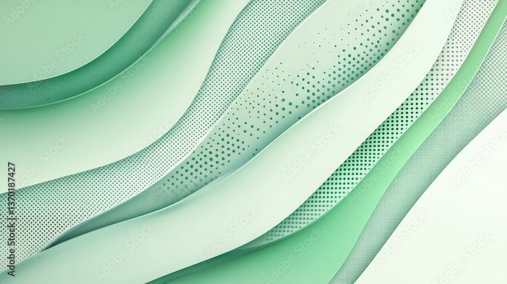 Poster soft green abstract background with gentle waves and lattice patterns for modern design projects, te