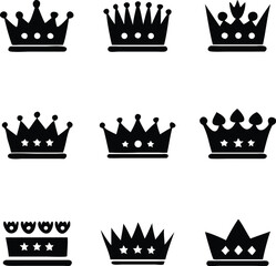 beautiful design crown vector set