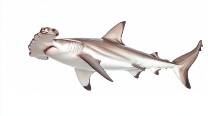 Obraz premium Hammerhead Shark Swimming Gracefully in Crystal Clear Waters