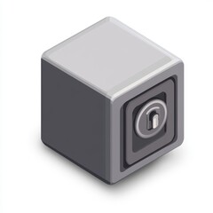 Isometric Safe Illustration on White Background