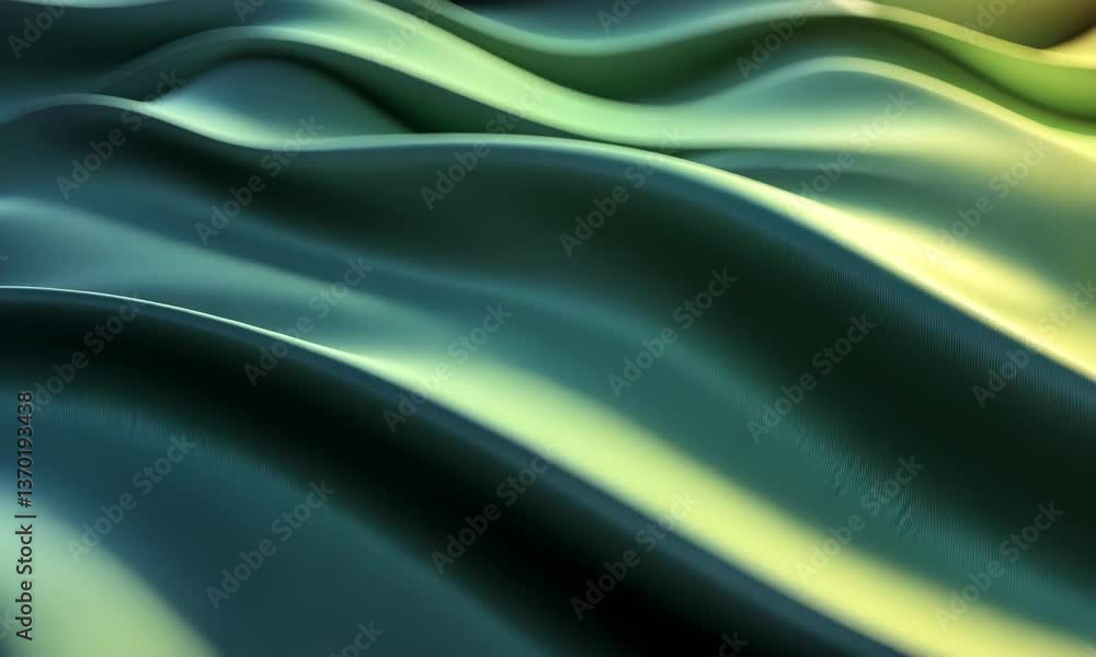 Poster abstract smooth flowing teal and green waves visual background animation loop