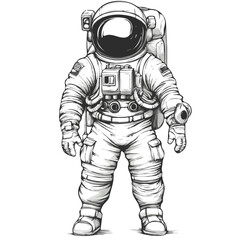 Black and white minimalist Astronaut symbol – perfect for tattoos, logos, and vector designs. Isolated on a white background.

