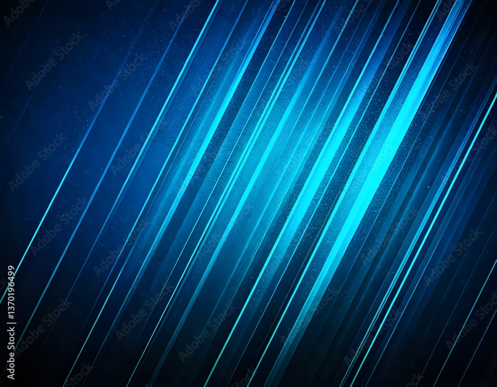 Poster glowing blue abstract background with light rays and motion lines