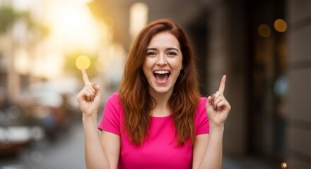 Excited Woman with Two Ideas