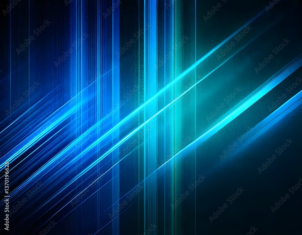 Aufkleber glowing blue abstract background with light rays and motion lines