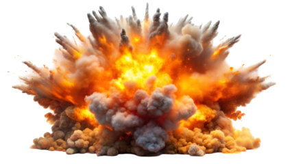 Explosion isolated on transparent background.