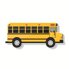School Bus Journey: A classic yellow school bus, a symbol of education and childhood, stands poised, ready to transport students on a daily adventure of learning and growth. 