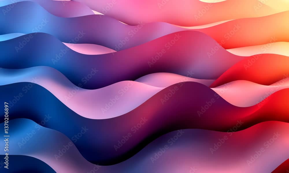 Poster abstract smooth wavy gradients with vibrant transitions, creating a mesmerizing visual flow
