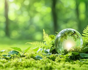 Crystal Sphere in Forest Moss