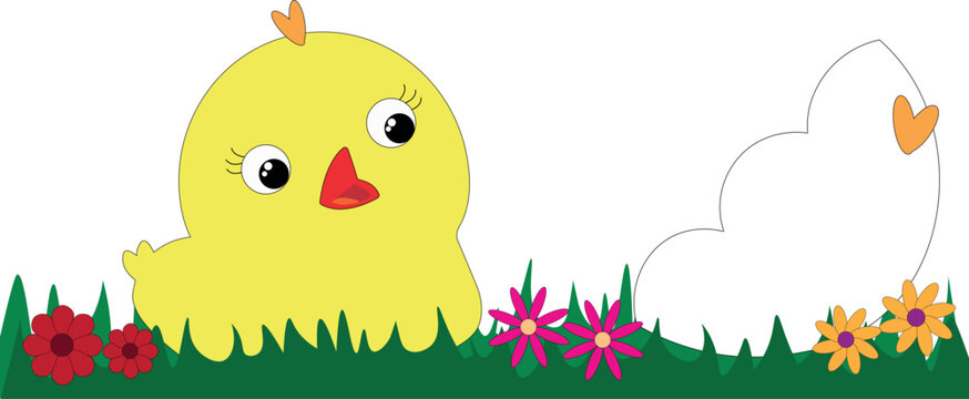 cute chicken in grass