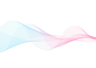 Abstract vector background, blue and pink wave design element.