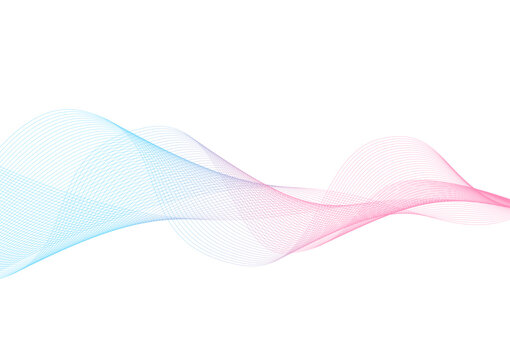 Abstract vector background, blue and pink wave design element.