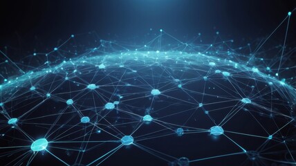 Fototapeta premium Abstract high-tech network with interconnected nodes and data flow.