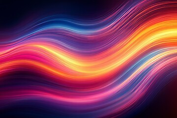 Obraz premium Colorful Flowing Wavy Lines Illustrate A Vibrant Abstract Composition