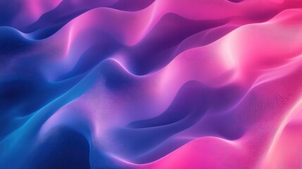 Fototapeta premium Vibrant Abstract Waves with Gradient Colors of Blue, Pink and Purple, Creating a Dynamic Flowing and Textured Background for Creative Design Projects