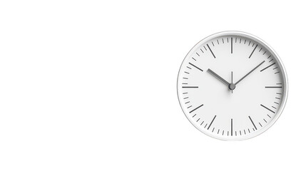 Timeless elegance, classic white clock face with black hands minimalist design