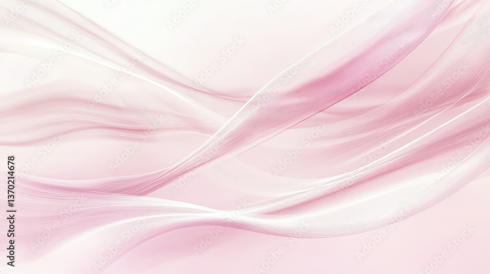 Poster soft and elegant pink abstract waves on a light background evoking serenity and grace for use in des