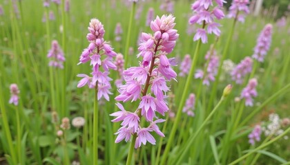 The fields of purple wind chime grass