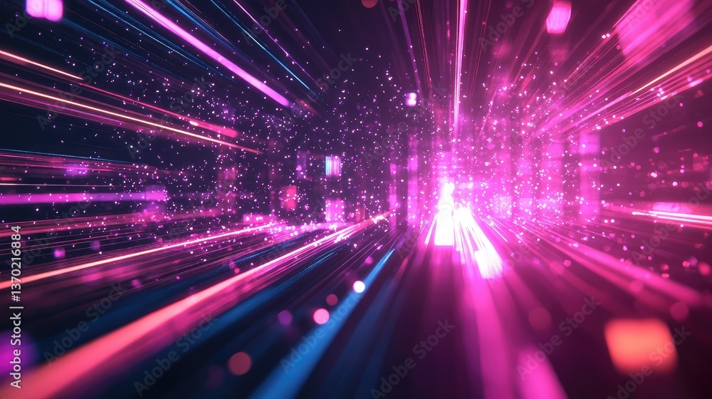 Poster abstract digital background with colorful light effects, futuristic aesthetic and motion vibes repre