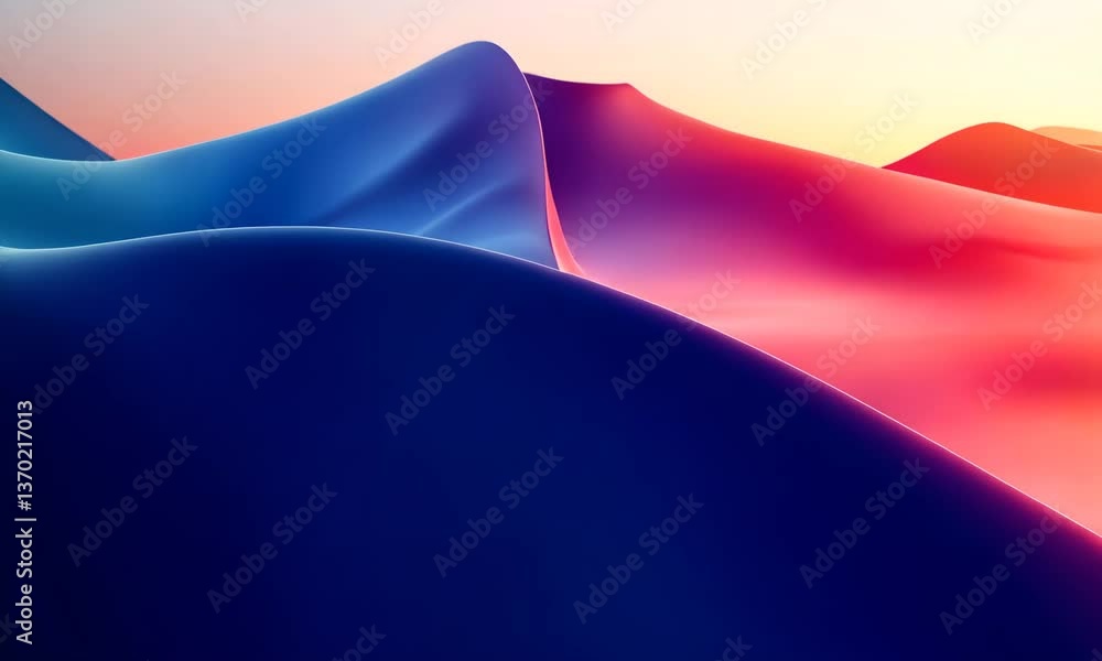 Poster abstract gradient dunes in motion, vibrant colors and minimalist design background
