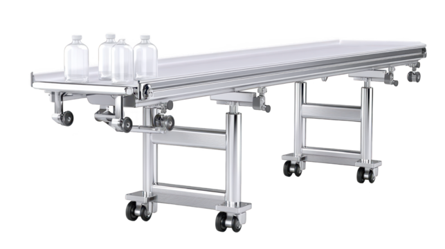 Sterile medical examination table with bottle, healthcare, clinic, and hospital supplies for treatment