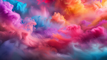 Vibrant streaks of color swirling within a cloud of perfume mist, creating a captivating visual symphony of scent.