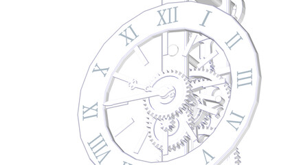 mechanical vintage clock 3d illustration