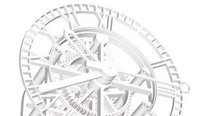 mechanical vintage clock 3d illustration