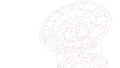 mechanical vintage clock 3d illustration